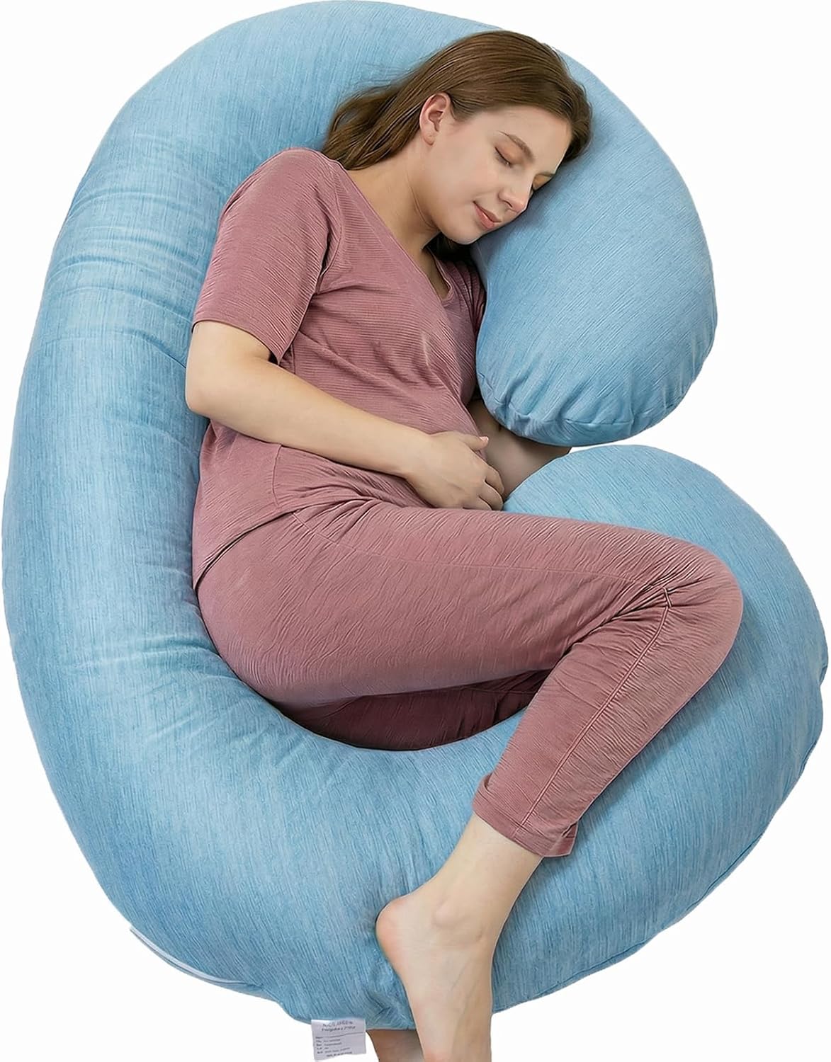 1 MIDDLE ONE Almohada de embarazo, almohada de cuerpo completo en f...