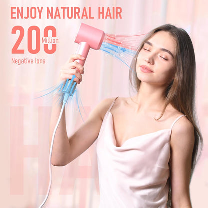 Secador de pelo, secador de pelo de secado rápido de 1800 W con mot...