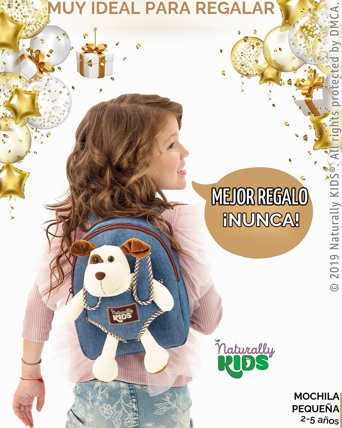 Mochila para niños pequeños Naturally KIDS con. Juguete de peluche...