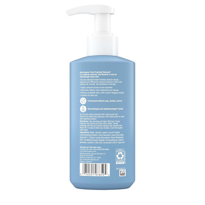 Neutrogena Limpiador facial de espuma fresca, removedor de maquillaje todo en uno para piel normal a grasa, limpia profundamente y elimina el maquillaje impermeable, sin jabón, no comedogénico, 8.5