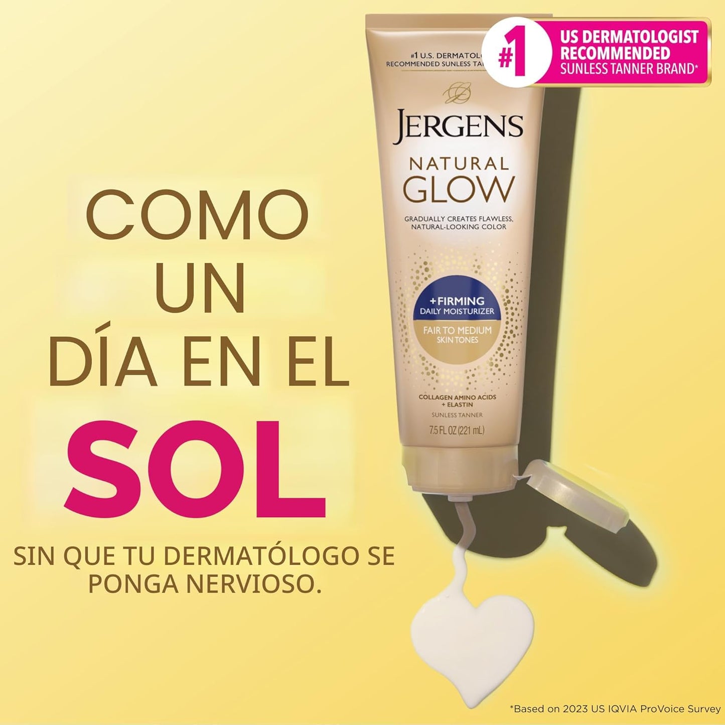 Jergens Natural Glow +Loción corporal autobronceadora reafirmante,...
