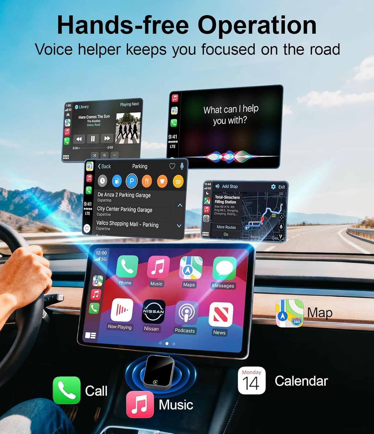 Adaptador inalámbrico CarPlay para iPhone, Bluetooth y Wi-Fi, 3X Auto-Conectar, Sin Latencia, Compatible con Apple CarPlay USB A/C, Enchufe y Reproduce, Convierte CarPlay con cable de