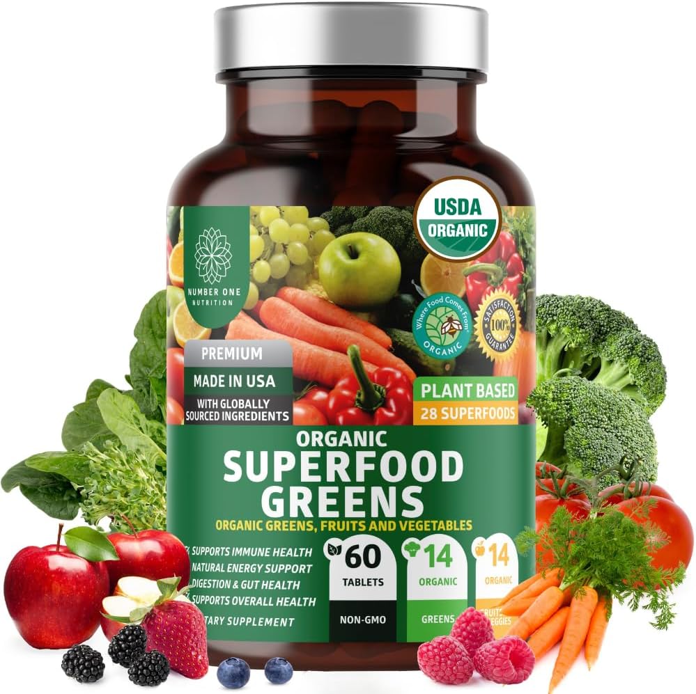 USDA Organic Superfood Greens [28 ingredientes potentes] Cápsulas n...