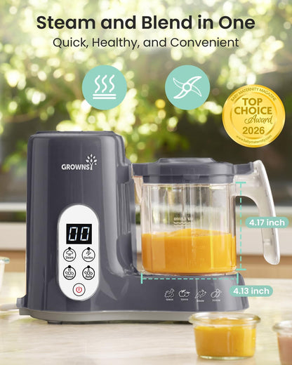 GROWNSY - Licuadora para comida de bebé con canasta de vapor, proce...