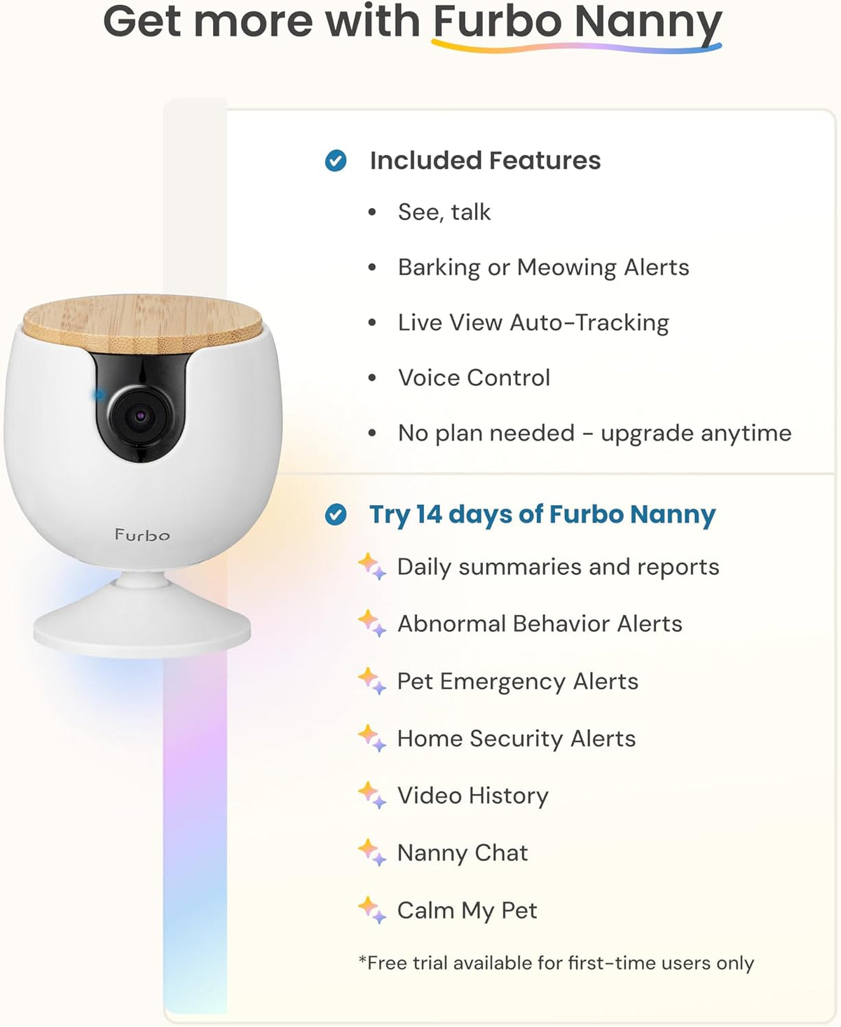 Furbo Mini Cámara para Mascotas: Cámara de Seguridad con Alertas de...