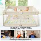 Fodoss - Corralito para bebés y niños pequeños, 59 x 69 pulgadas, c...