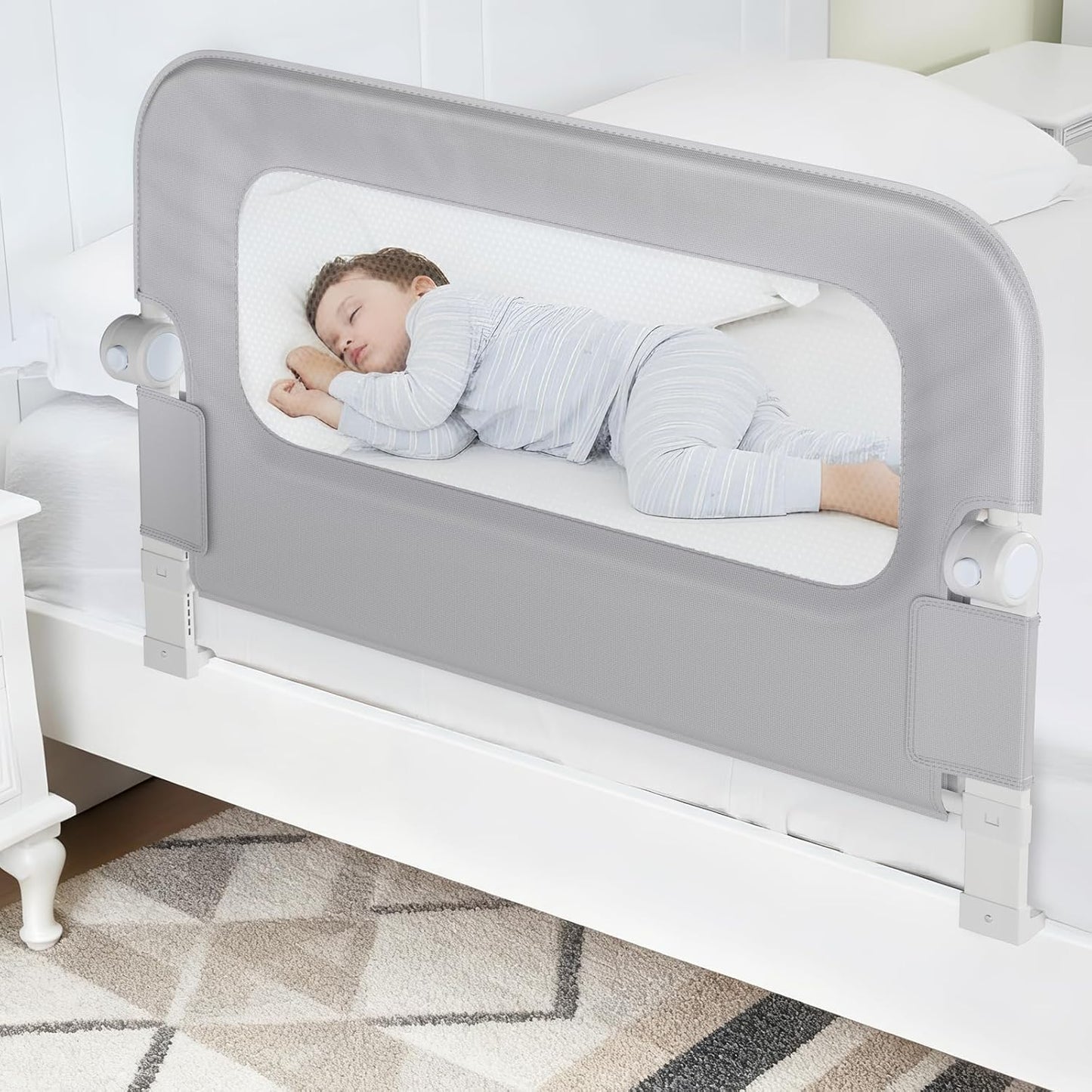 NUTIKAS Barandilla protectora para cama de bebé para niños pequeños...