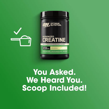 Optimum Nutrition Creatina Micronizada Monohidrato en polvo, sin sa...