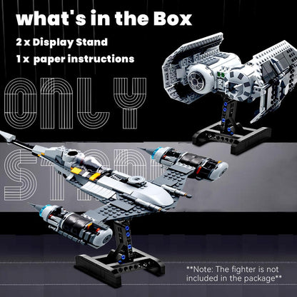 Soporte de exhibición para Lego X Wing (paquete de 2), soporte mejorado para Lego N-1, TIE Bomber, Fighter 75301 75325 75347 75333 75346 60226, regalo para niños y fanáticos (52 piezas)