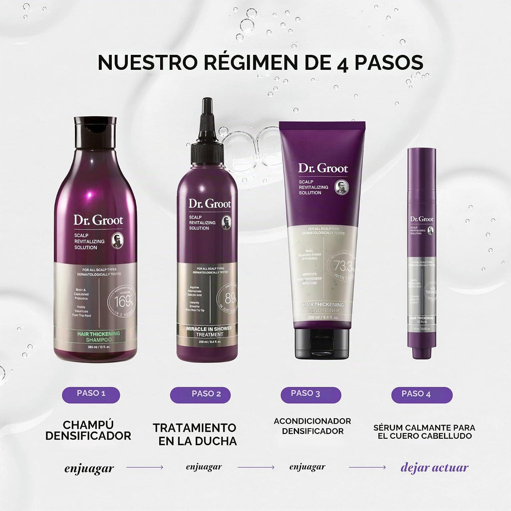 Dr. Groot Suero Densificante, Champú, Acondicionador y Tratamiento...