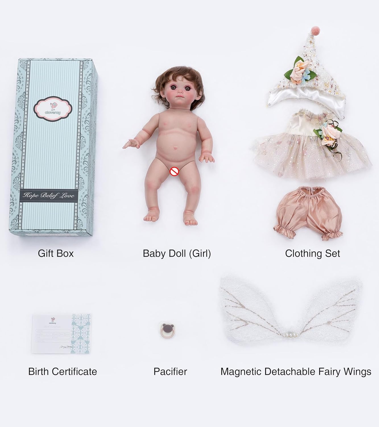Cloveray Muñeca de bebé, muñecas de bebé Reborn de 18 pulgadas \u20...