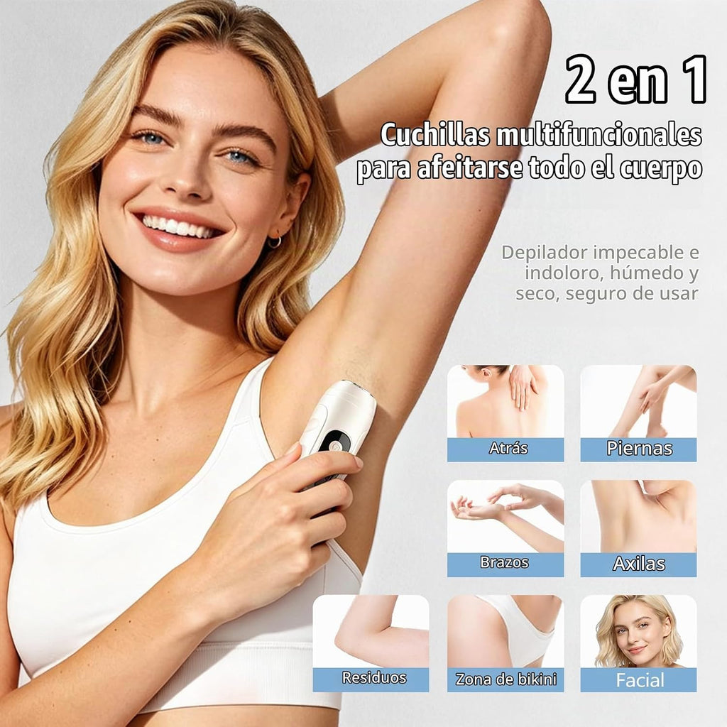 Recortadora de bikini para mujer 2 en 1 de doble cabeza, maquinilla...