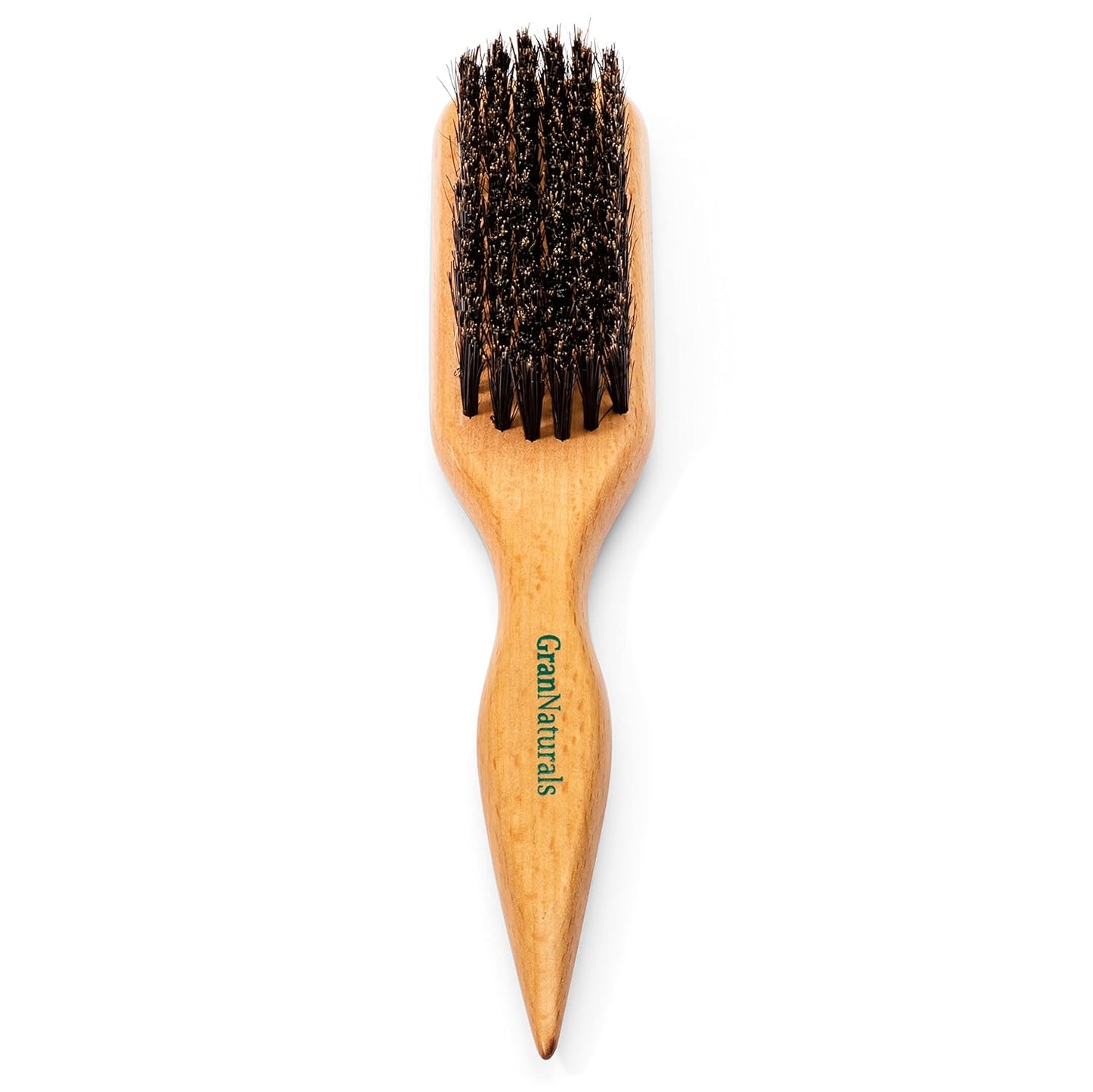 GranNaturals Cepillo de Cabello con Cerdas de Jabalí para Peinado Hacia Atrás para Cola de Caballo Elegante, Moño y Alisado de Cabello de Bebé, Cabellos Sueltos, Control de Bordes - Cepillo de Cardado