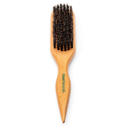 GranNaturals Cepillo de Cabello con Cerdas de Jabalí para Peinado Hacia Atrás para Cola de Caballo Elegante, Moño y Alisado de Cabello de Bebé, Cabellos Sueltos, Control de Bordes - Cepillo de Cardado