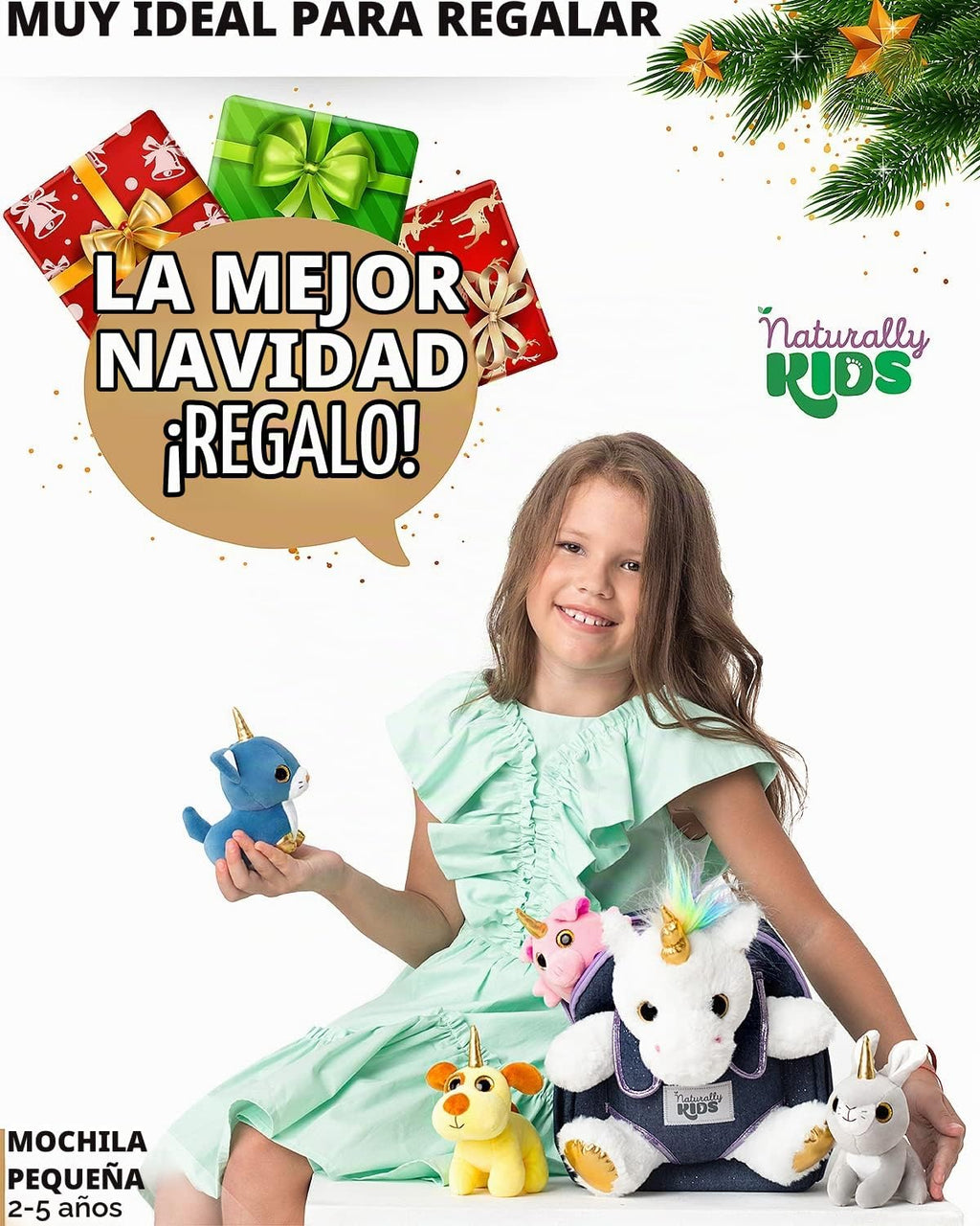 Naturally KIDS - Mochila de unicornio para niños de 2 a 5 años | Re...