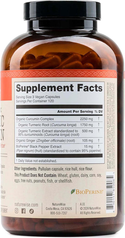 NatureWise Curcumina cúrcuma 2250 mg \u2013 95% curcuminoides y ext...
