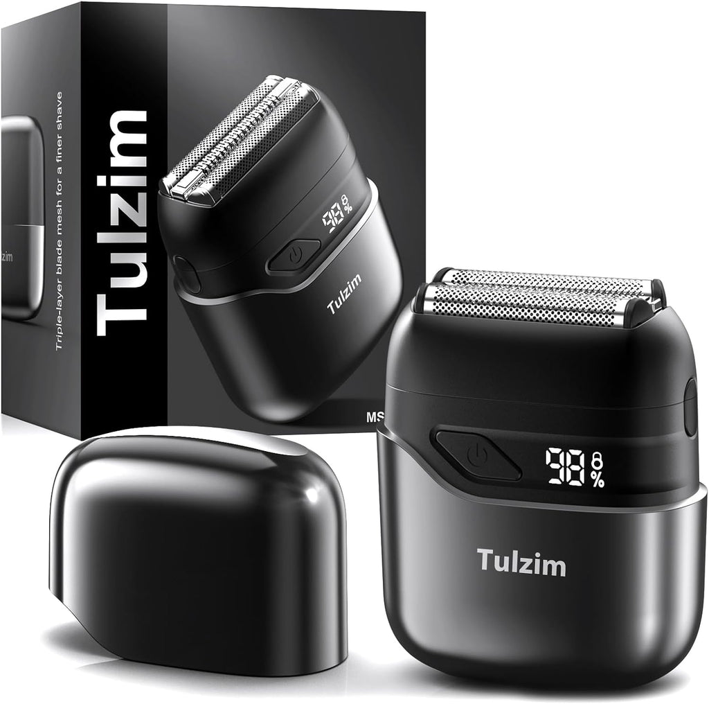 Tulzim Afeitadora eléctrica de lámina para hombres: 3 cuchillas flo...