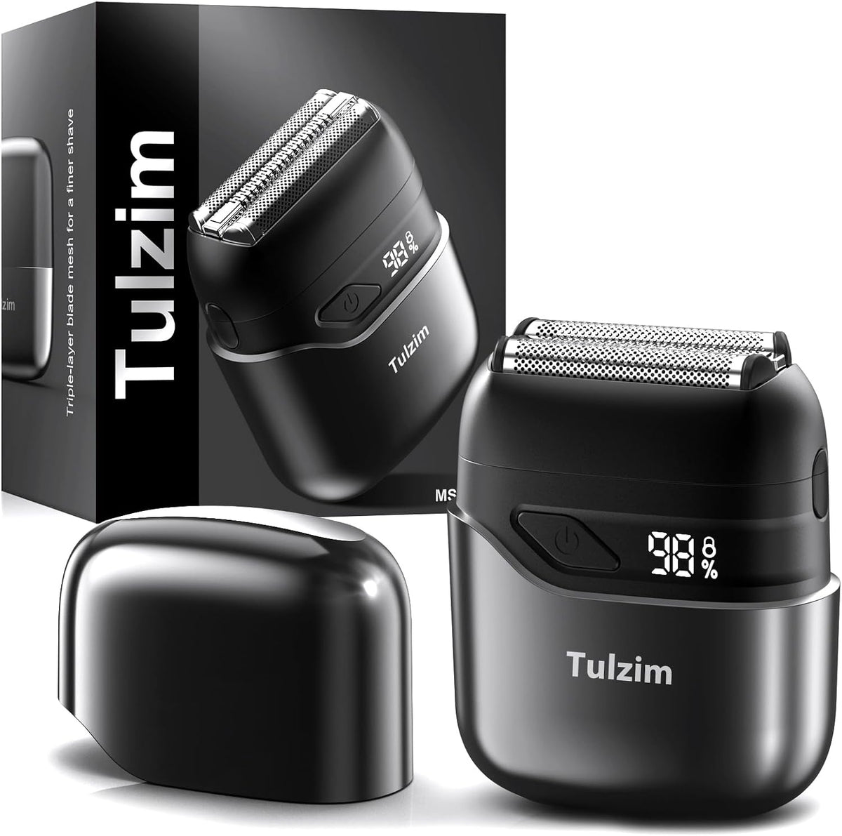 Tulzim Afeitadora eléctrica de lámina para hombres: 3 cuchillas flo...