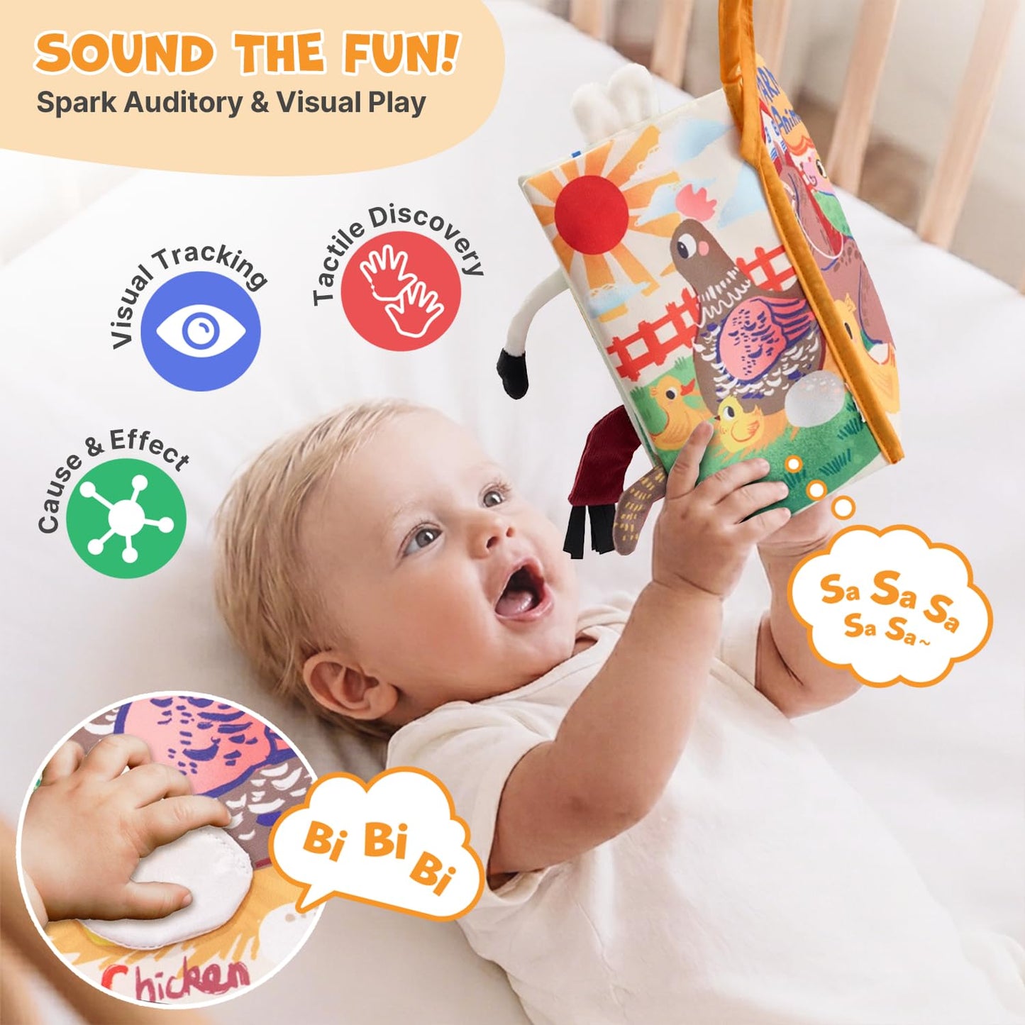 JoyCat Baby Toys 6-12 Months, Montessori Sensory Baby Toy Set with...