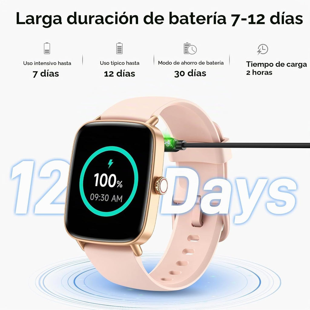 Reloj inteligente para mujer, 1.85 pulgadas HD AMOLED Fitness Track...