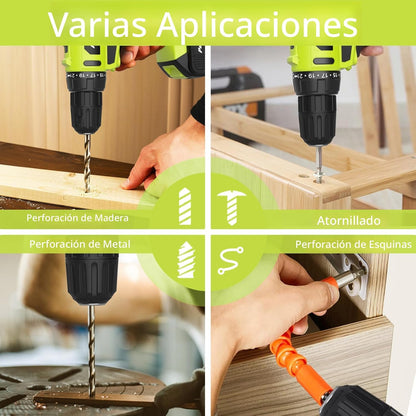 PULITUO 'S - Taladro inalámbrico de 20 V, destornillador eléctr...