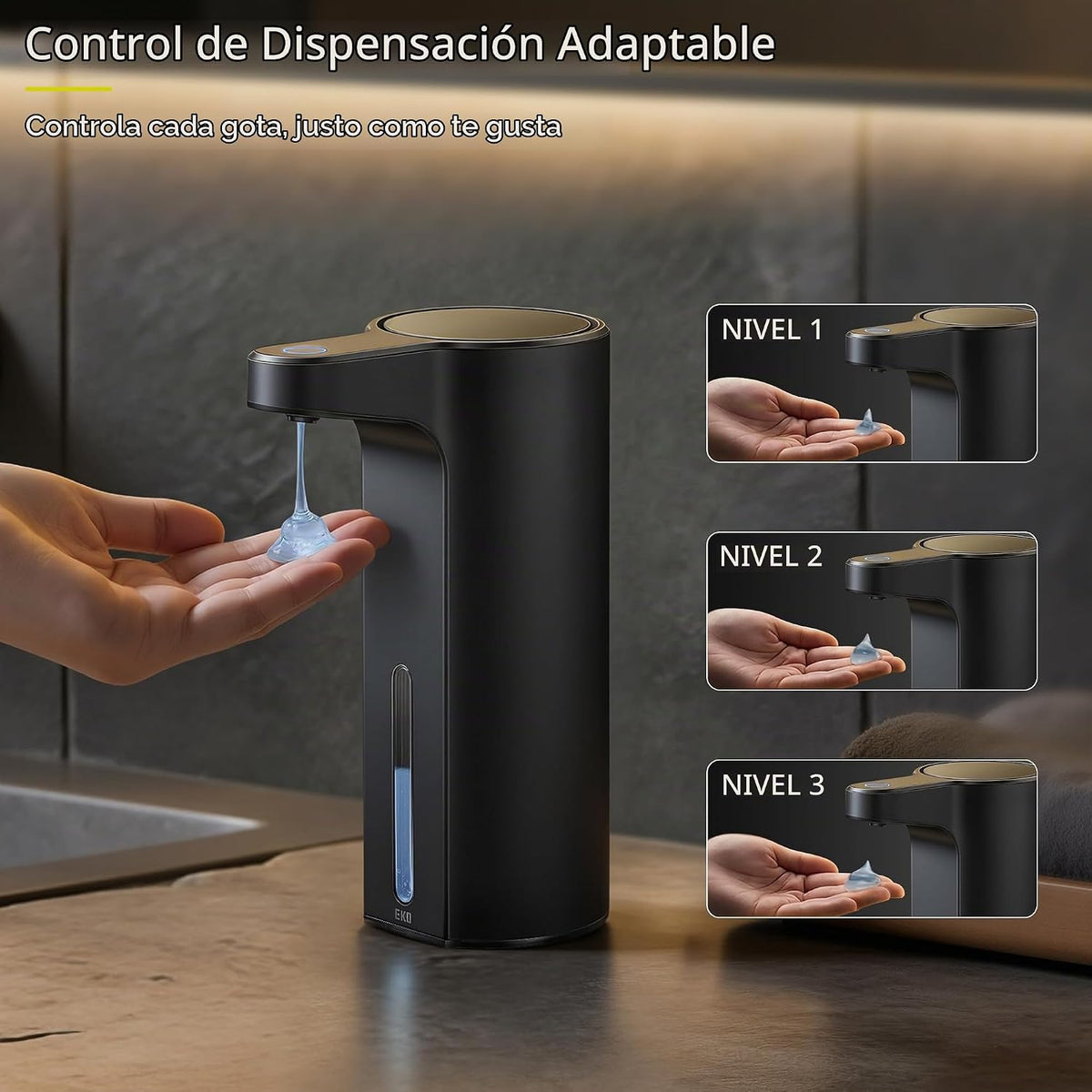 EKO Aroma - Dispensador automático de jabón líquido de 9 onzas líqu...