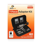 Kit adaptador 7 en 1 - Carga USB múltiple - Bolsa de almacenamiento digital - Cepillo de limpieza de puerto Lightning a C - Pin de expulsión de tarjeta SIM - Lightning a 0.138 in