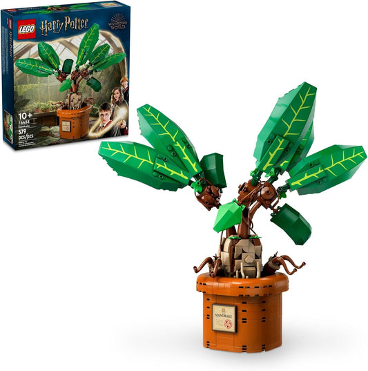 LEGO Figura de mandrágora de Harry Potter y juguete de planta de maceta, idea de regalo coleccionable de Harry Potter para niños, juego de criatura mágica para decoración de habitaciones, juguete de