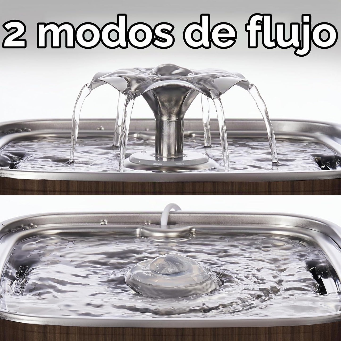 Veken Fuente de agua de acero inoxidable para gatos, fuente automát...