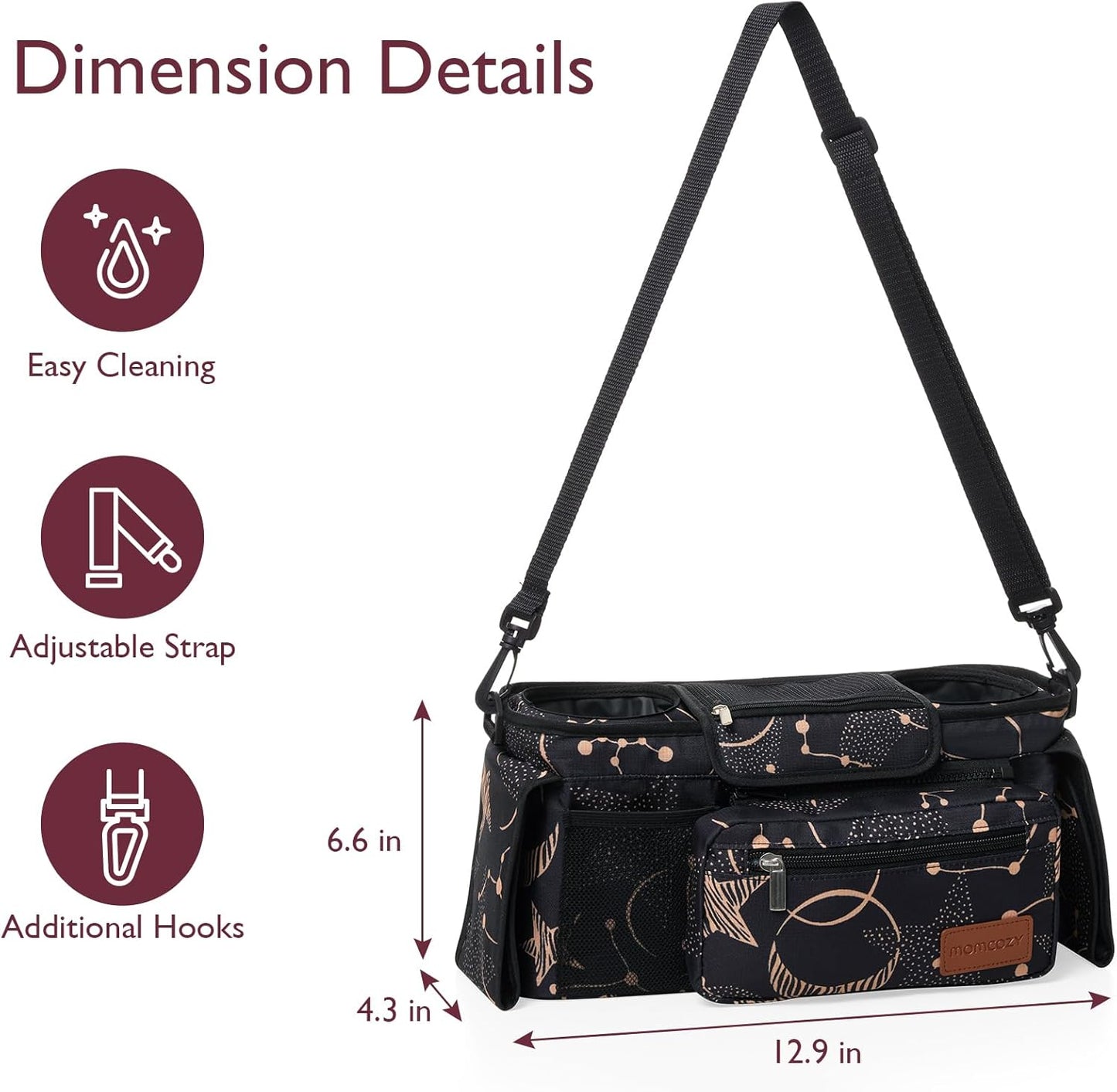Momcozy - Organizador universal para cochecito con soporte para taz...