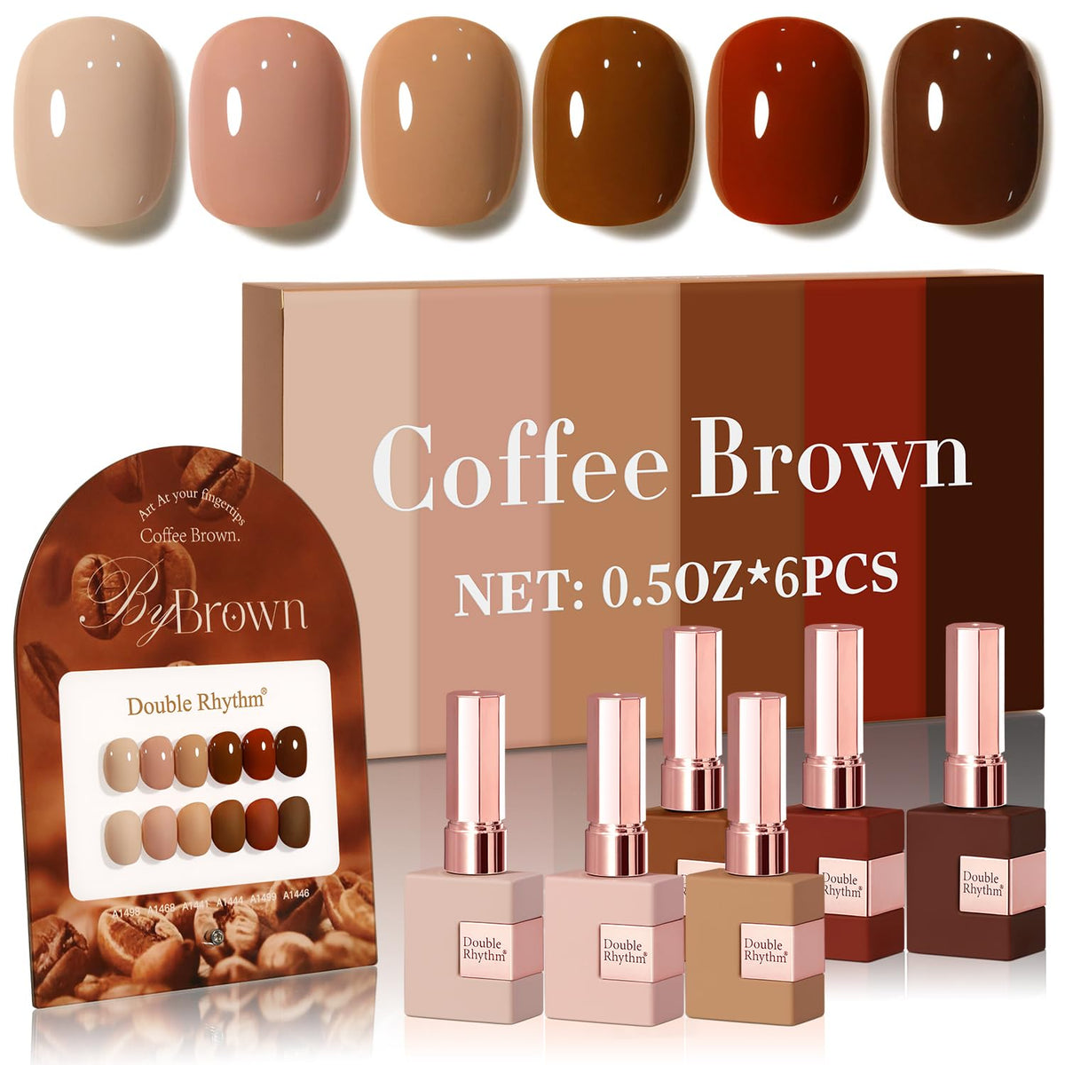 Double Rhythm - Juego de esmalte de uñas en gel de 6 piezas, 15 ml,...