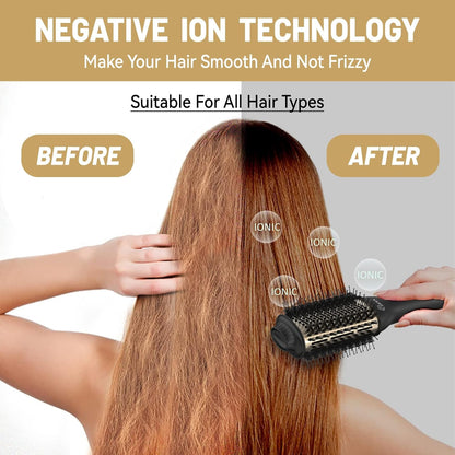 Secador de pelo 4 en 1, cepillo secador de pelo, cepillo de aire caliente de 1000 W, secador de pelo voluminizador de un solo paso y estilizador, temperatura de 3 velocidades, moldeador de aire