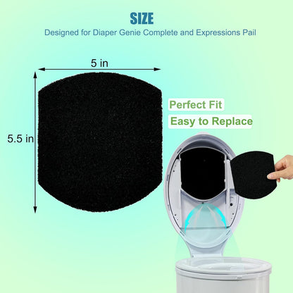 ShuRex Paquete de 12 filtros desodorantes para cubeta de pañales de...
