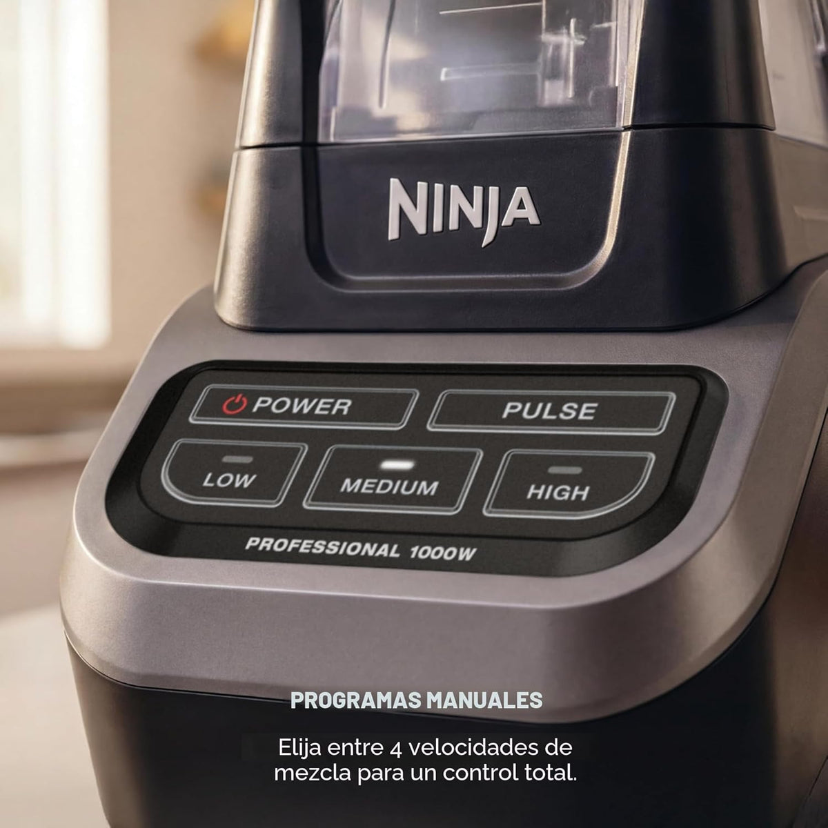 Licuadora profesional Ninja BL610, Negro | Las cuchillas triturador...