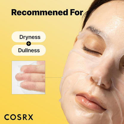 COSRX Máscara de hoja de mucina de caracol 10 EA, máscara facial sin enjuague de esencia de caracol para piel seca, propensa al acné, piel sensible, filtrado de secreción de caracol, no probado en