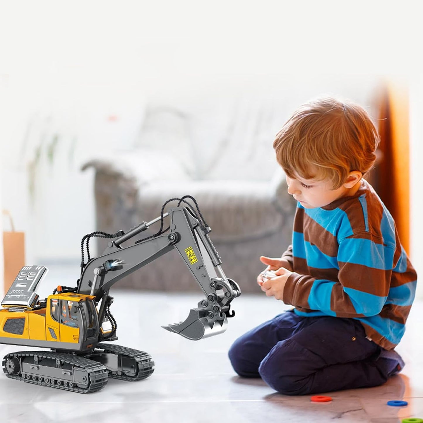 Dwi Dowellin - Excavadora de control remoto juguetes para niños, ex...