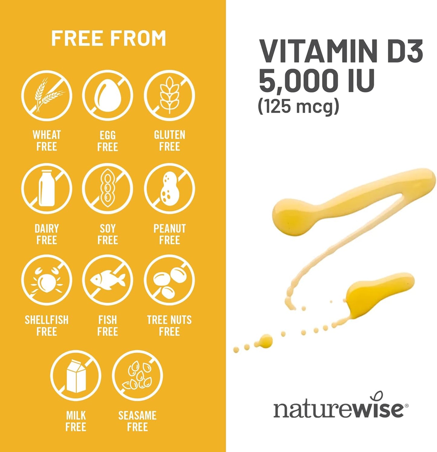 NatureWise Vitamina D3 5000iu (125 mcg) Suministro de 1 año para el...