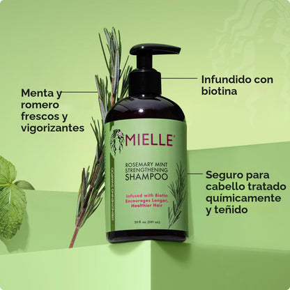 Mielle Organics - Champú fortalecedor de romero y menta con biotina...