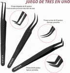 VEYES INC Pinzas de pestañas para extensiones de pestañas, kit de p...