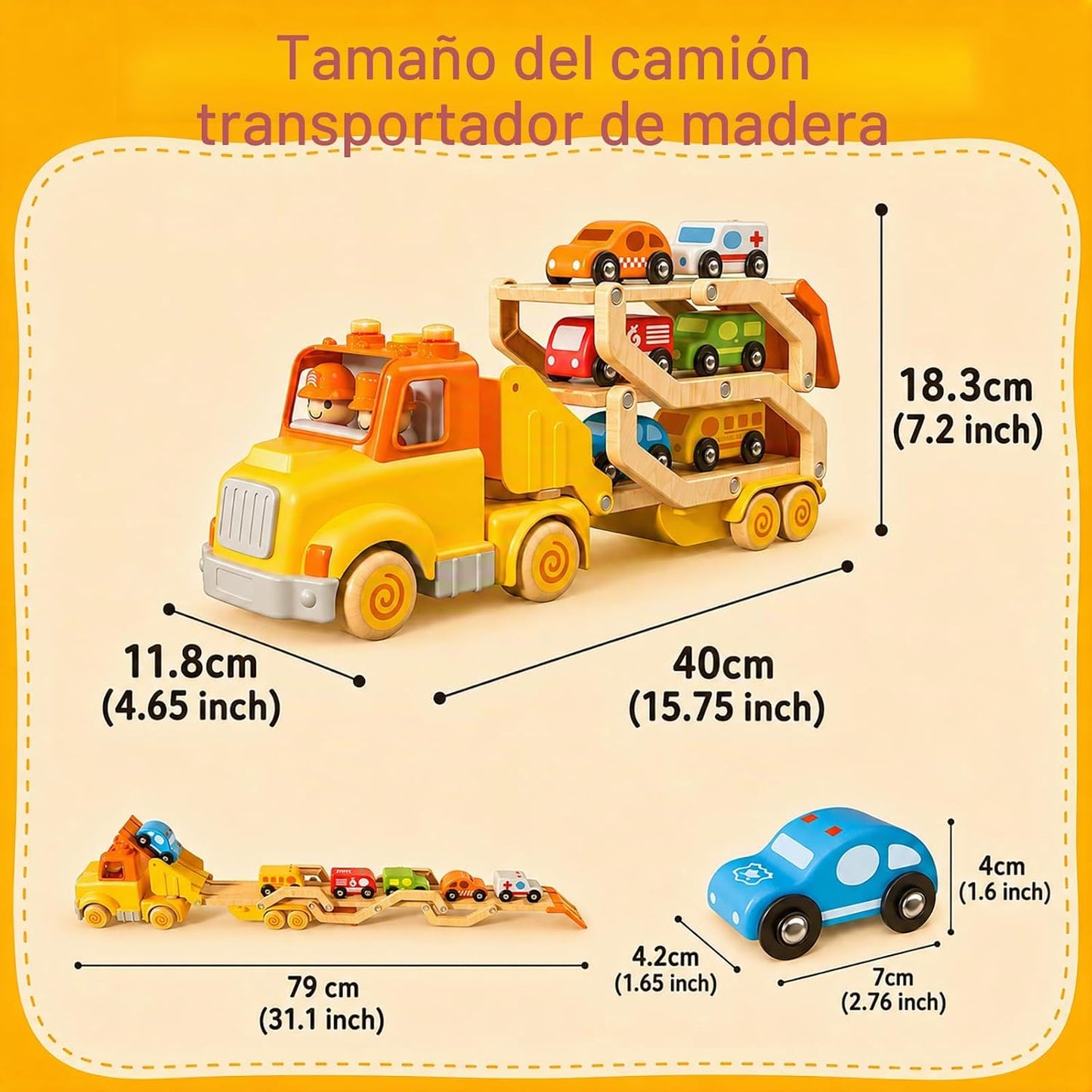Juguetes para niños pequeños de 2, 3, 4, 5 años, camión transportad...