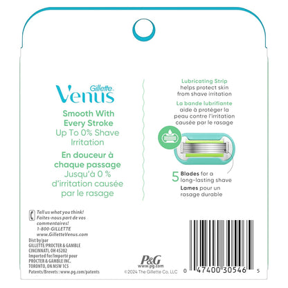 Gillette Venus Recambios de cuchillas de afeitar Extra Smooth para mujer, 6 unidades, diseñados para un afeitado apurado y suave