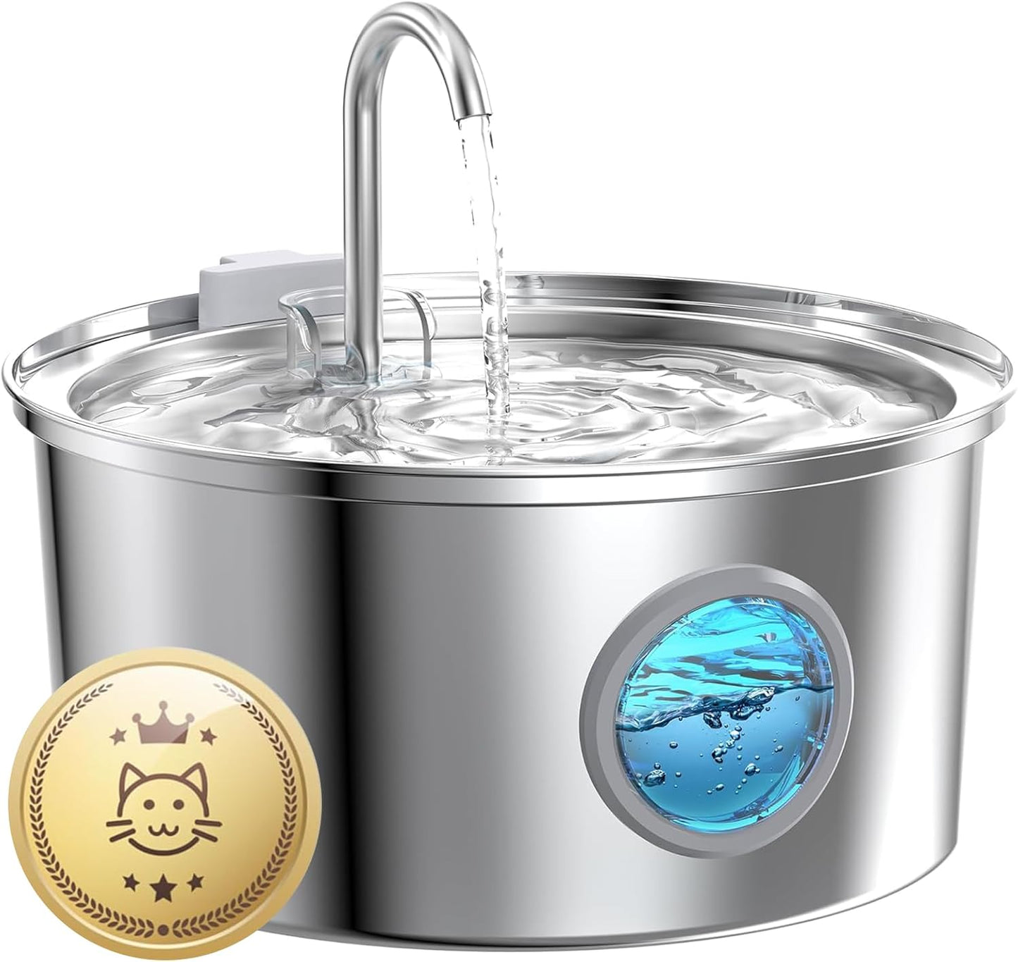 Fuente de agua para mascotas de acero inoxidable - Fuente de 108 oz...