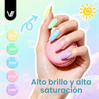 VANREESA - Juego de 24 esmaltes de uñas de gel en colores pastel, e...