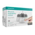 Nanobebe - Biberón de silicona flexible, anticólicos, sensación nat...