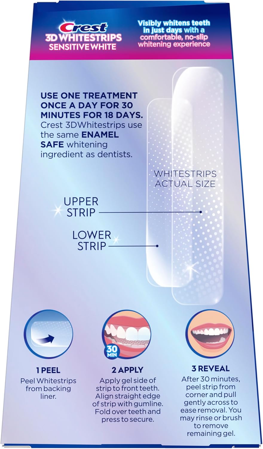 Kit de blanqueamiento dental Crest 3D Whitestrips Sensitive para us...