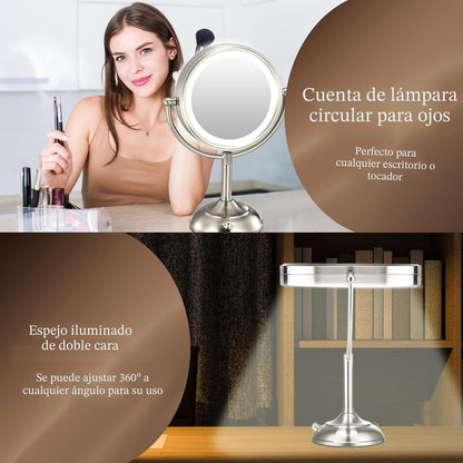 Espejo de maquillaje profesional grande de 8.5 pulgadas con luces m...