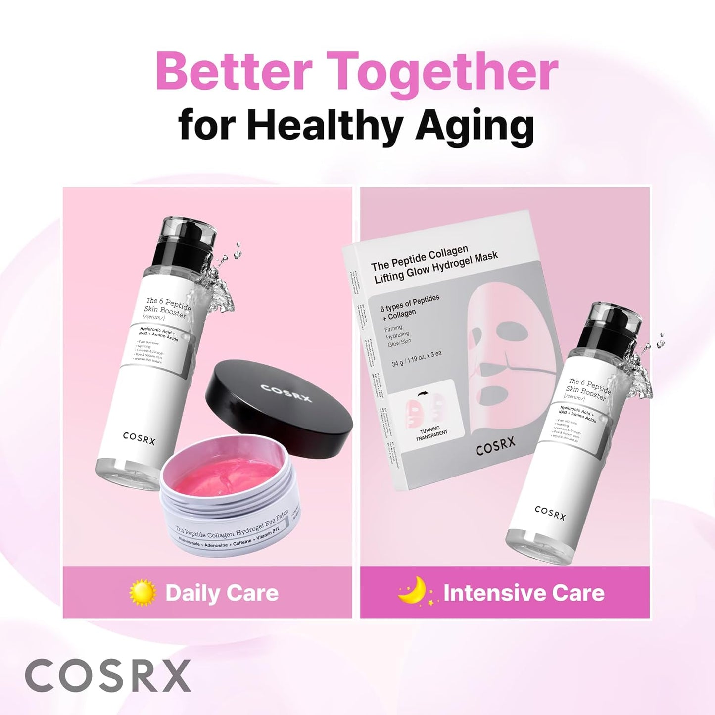 COSRX Pink Peptides - Parche de hidrogel de colágeno para ojos hinc...