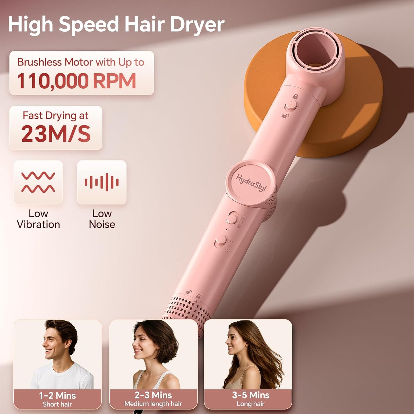 HydraStyl 5 en 1 Air Styler, secador de pelo de alta velocidad y ce...
