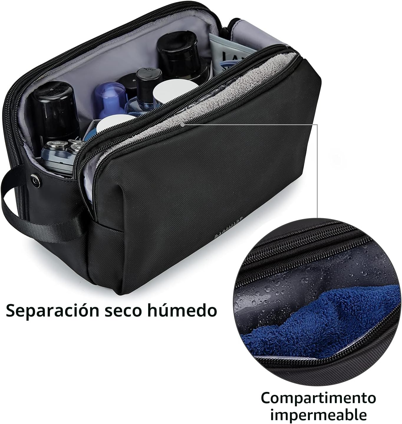 BAGSMART - Bolsa de aseo para hombres, organizador de viaje, kit Do...