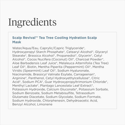 Briogeo Scalp Revival Charcoal + Tea Tree - Mascarilla refrescante para el cuero cabelludo | Tratamiento semanal del cuero cabelludo para cuero cabelludo seco, escamoso o con picazón | Desintoxicante
